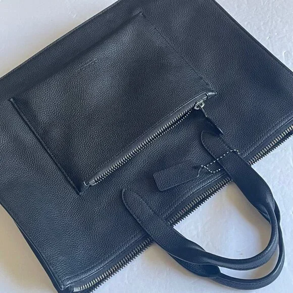 Coach Metropolitan Soft Briefcase Black Leather Laptop Bag Crossbody Slim Pocket - Picture 7 of 16